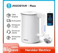 Inteligente Hervidor de Agua Eléctrico 1,7L, Wi-Fi y Alexa, Temperatura Regulable de 40°C a 100°C, Mantener Caliente 24H, 2200W Negro