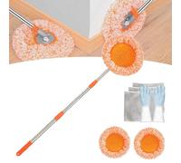 Intellect Mop - Mopa de limpieza ajustable giratoria a 360°, Intellect Tp Cleaning Sunflower Mop, Long Handle Microfiber Spin Mop for Floor Door Window Ceiling and Bathroom Cleaning (49in)