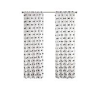 Intelligent Design Cortina de Ventana Transparente Sophie con diseño Inteligente con Pompones y Bolsillo para Barra para Dormitorio, Sala de Estar, 127 x 160 cm, Color Negro