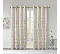 Intelligent Design Madison Park Delray Diamond Printed Square Pillow Pair, Microfibra, Marfil, 50x63