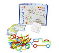 Intelligente Stäbe - Holz MINT Denkspiel Ringe, Musterblöcke Puzzle Stäbchen Spielzeug, Für Kinder Mädchen Schlafzimmer Homeschooling Spielzimmer Klassenzimmer Vorschule Geburtstag Weihnachten