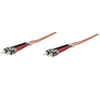 Intellinet 1.0m ST M/M cable de fibra optica 1 m OM2 Naranja