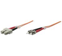 Intellinet 1.0m ST-SC M/M cable de fibra optica 1 m OM2 Naranja