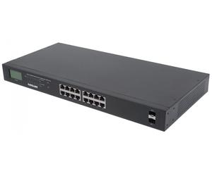 Intellinet 16-Port Gigabit PoE+ Switch with LCD Display and 2xSFP Slots