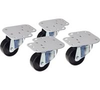 Intellinet 161576 - Kit de 4 ruedas para armarios con placas para montaje simultáneo, patas grises