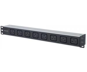 Intellinet 163613 unidad de distribución de energía (PDU) 8 salidas AC 1U Negro, Plata