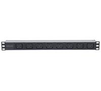 Intellinet 163613 unidad de distribución de energía (PDU) 8 salidas AC 1U Negro, Plata