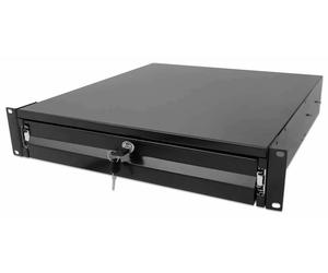 Intellinet 19" Lockable 2U Drawer, 466mm Deep, Black