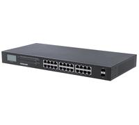 INTELLINET 24-Port Gigabit Ethernet Poe+ De Interruptor Con 2 SFP Puertos, LCD