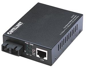 Intellinet 506502 - Adaptador de Red (Cable Optico, RJ-45), Negro