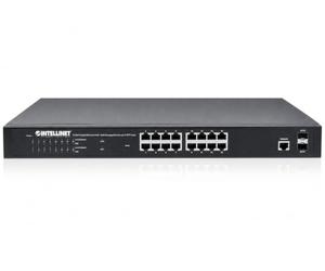 Intellinet 561198 switch Gestionado L2+ Gigabit Ethernet (10/100/1000) Negro 1U Energía sobre Ethernet (PoE) - Switch de red (Gestionado, L2+, Gigabit Ethernet (10/100/1000), Energía sobre Ethernet (PoE), Montaje en rack, 1U)