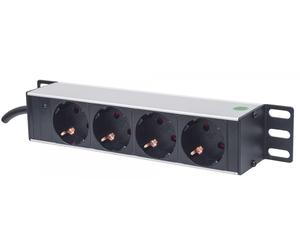 Intellinet 714020 unidad de distribución de energía (PDU) 4 salidas AC 1U Gris