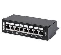 Intellinet 720908 - Panel de Parches de 8 plazas Cat6A apantallado de Escritorio, Color Negro