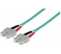 Intellinet 751100 - Cable de fibra óptica dúplex SC/SC (50/125) OM3, 3 m, Aqua