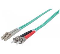 Intellinet 751117 cable de fibra optica 1 m ST LC OM3 Color aguamarina