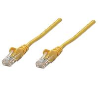 Intellinet - Cable de conexión de red, Cat5e; 0,25 m; CCA, U/UTP, de policloruro de vinilo, con contactos chapados en oro, sin enganches amarillo amarillo 3 m