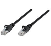 Intellinet - Cable de conexión de red, Cat5e; 0,25 m; CCA, U/UTP, de policloruro de vinilo, con contactos chapados en oro, sin enganches negro Negro 1,5 m