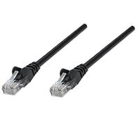 Intellinet - Cable de conexión de red, Cat5e; 0,25 m; CCA, U/UTP, de policloruro de vinilo, con contactos chapados en oro, sin enganches negro Negro 0,5 m