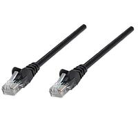 Intellinet - Cable de conexión de red, Cat5e; 0,25 m; CCA, U/UTP, de policloruro de vinilo, con contactos chapados en oro, sin enganches negro negro 0,25 m