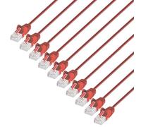 Intellinet - Cable de conexión de red Ethernet delgado Cat6, paquete de 10, 10 Gbps y 250 MHz, arranque sin enganches, cable de cobre puro desnudo de 30 AWG, contactos chapados en oro, 14 pies,