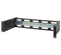 Intellinet Kit de riel DIN ajustable de 19 pulgadas para montaje en rack 2U - 8 niveles de profundidad de ajuste con sombrero superior, capacidad de peso de 27 libras, resistente - 3 años de garantía