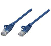 Intellinet Network Patch Cable, Cat6, CCA, U/UTP, PVC, contactos chapados en Oro, sin enganches, con Botas, Bolsa de Polietileno, 1,5 m, Color Azul