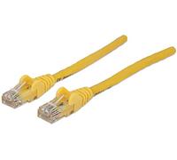 Intellinet Network Patch Cable, Cat6, CCA, U/UTP, PVC, contactos chapados en Oro, sin enganches, con Botas, Bolsa de Polietileno, 1,5 m, Color Amarillo