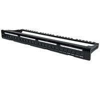 INTELLINET PATCHPANEL,19'',BLANK,24PORT,1U,CABLE MANAG.,BLACK