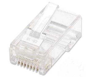 Intellinet PLUG RJ45 CAT5E SOLIDO UTP BOTE 100 PZAS ORO 15-MICRAS - RJ-45 - Transparente - Policarbonato - Cat5e - U/UTP (UTP) - Oro