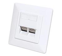 Intellinet Toma de Corriente (2 Puertos, Cat6a, 10 G, RJ45), Color Blanco