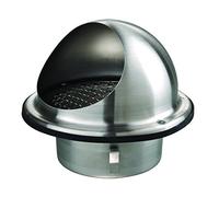 Intelmann Rejilla de protección contra la intemperie de acero inoxidable, diámetro de 150 mm, forma esférica + rejilla de protección para pájaros (100 125 150 200)