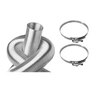 Intelmann Tubo flexible de aluminio, 200 mm, longitud 3 m + 2 abrazaderas de acero inoxidable