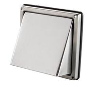 Intelmann V2A - Rejilla rectangular con protección contra la intemperie, 100, 125, 150 mm, de acero inoxidable