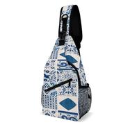 Intemperie Bandoleras Cruzada Azulejo Mexicano De Talavera Azul Bolsa De Pecho Exterior Bolso De Pecho Para Moto, Viaje, Trabajo