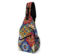 Intemperie Mochila De Pecho Azulejo De Cerámica De Talavera Mexicana Bolsa De Hombro Vintage Bolso De Pecho Para Correr, Camping, Viajar