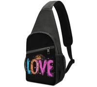 Intemperie Sling Bag Impresión De Regalo "Me Encanta El Baloncesto" Bolsa Deportiva De Hombro Poliéster Bolsos Cruzados Para Trabajo, Colegio, Viajar
