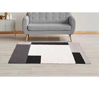 INTEMPORA LES IDEES DECO SONT LA! Alfombra, Polipropileno, Blanco, Gris y Negro, 100 x 150 cm