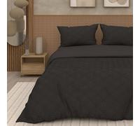 Intemporel Soleil d'Ocre, Juego de Funda nórdica Gaia de Microfibra 3D, 260 x 240 cm, Negro