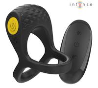 INTENSE ALEX Anillo vibrador doble con control remoto - 10 modos (negro)