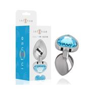 Intense Plug Anal Metal Aluminio Corazón Azul Talla M