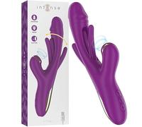 Intense - ateneo vibrador multifunciÓn recargable 7 vibraciones con lengua oscilante y succionador morado