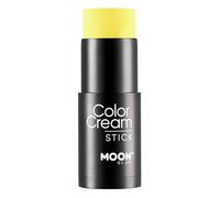 Intense Neon UV ColorCream Face & Body Paint Stick by Moon Glow - Maquillaje profesional facial y corporal para adultos y niños - 21 g - Amarillo intenso