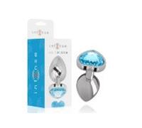 Intense - plug anal metal aluminio corazón azul talla m