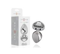 Intense - plug anal metal aluminio corazón blanco talla s