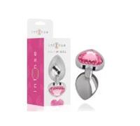 Intense - plug anal metal aluminio corazón rosa talla l