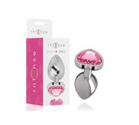 Intense - plug anal metal aluminio corazón rosa talla s