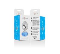 Intense - plug anal metal aluminio con cristal azul talla s