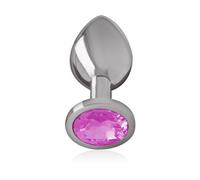 Intense Plug Anal Metal con Cristal Rosa Talla L 1ud