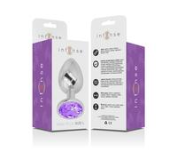 Plug anal metálico Intense de aluminio con cristal violeta, tamaño pequeño. - Couleur: Púrpura, Taille: 9 cm x 4 cm