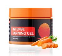 Intensive Tanning Gel Shine Brown - Crema solar con acelerador de bronceado con aceite de zanahoria y vitamina E, acelerador de bronceado natural para cara y cuerpo, maquillaje resistente al agua, 140